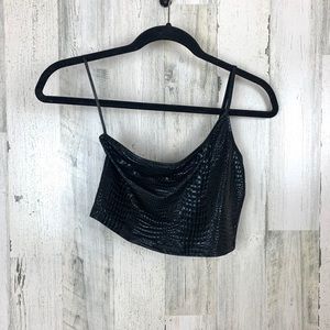 Snake Scales One Shoulder Crop Top